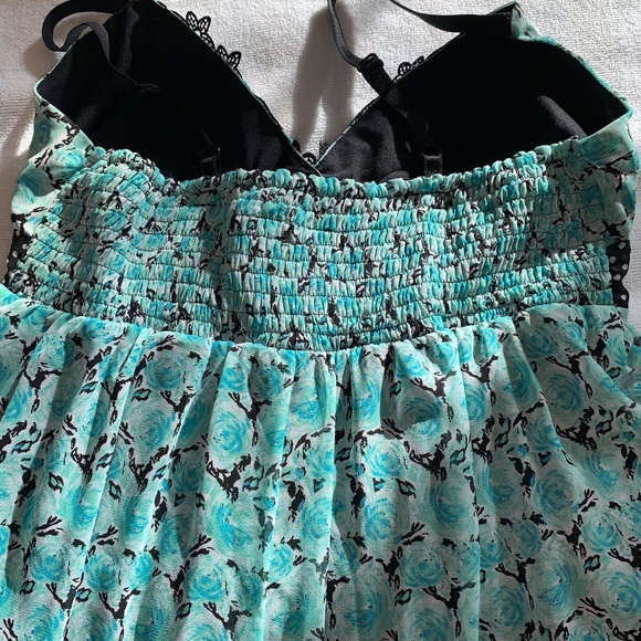 Johnny Martin Vintage-Inspired Summer Dress Size 5 – Turquoise Floral & Polka Do - Picture 9 of 13